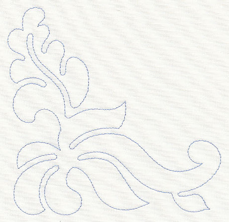 Feather Quilting Leafy Corner (Single Run)