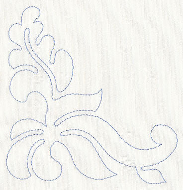 Feather Quilting Leafy Corner (Single Run)