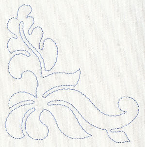 Feather Quilting Leafy Corner (Single Run)