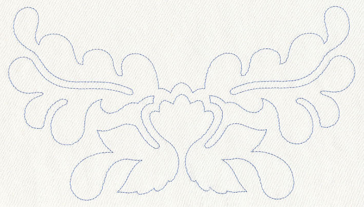 Feather Quilting Blooming Crest 1 (Single Run)