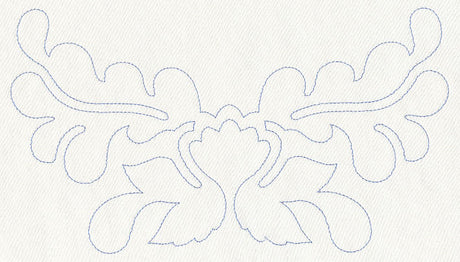 Feather Quilting Blooming Crest 1 (Single Run)
