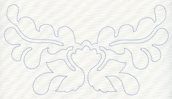 Feather Quilting Blooming Crest 1 (Single Run)
