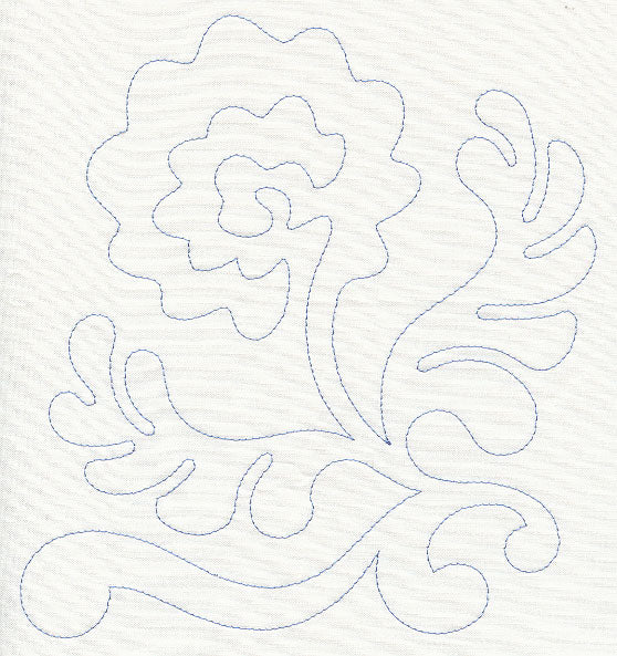 Feather Quilting Blooming Rose (Single Run)