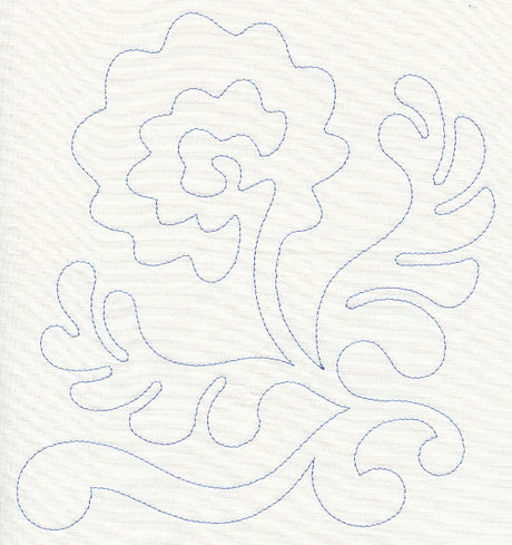 Feather Quilting Blooming Rose (Single Run)