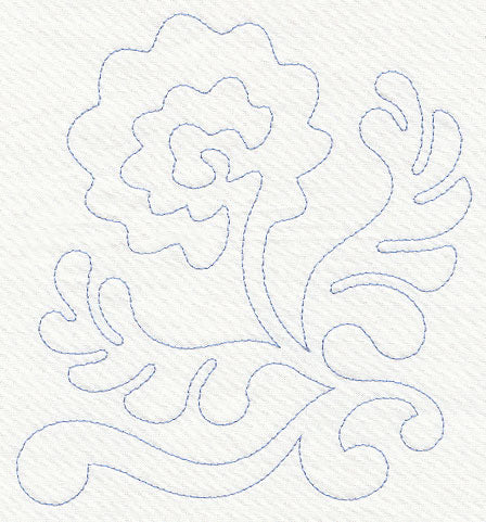 Feather Quilting Blooming Rose (Single Run)