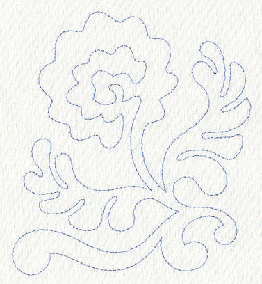 Feather Quilting Blooming Rose (Single Run)