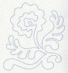 Feather Quilting Blooming Rose (Single Run)