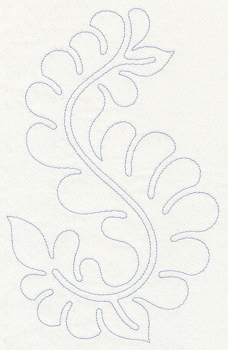 Feather Quilting Wavy Leaf (Single Run)