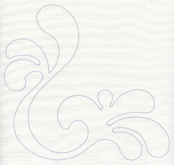 Feather Quilting Splash Corner (Single Run)