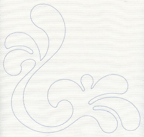 Feather Quilting Splash Corner (Single Run)