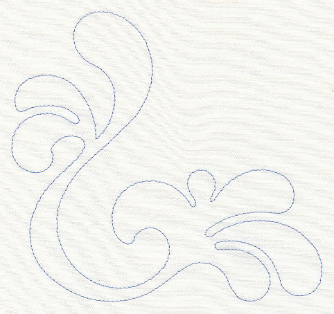 Feather Quilting Splash Corner (Single Run)