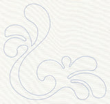 Feather Quilting Splash Corner (Single Run)