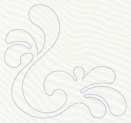 Feather Quilting Splash Corner (Single Run)