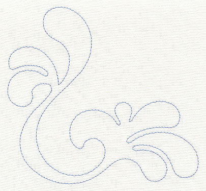 Feather Quilting Splash Corner (Single Run)