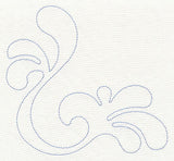 Feather Quilting Splash Corner (Single Run)