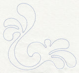 Feather Quilting Splash Corner (Single Run)