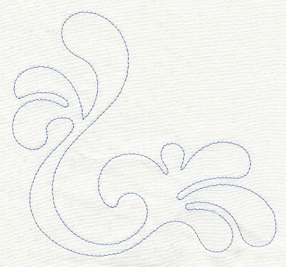 Feather Quilting Splash Corner (Single Run)