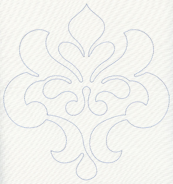 Feather Quilting Swirling Crest (Single Run)