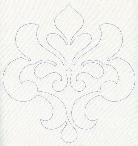 Feather Quilting Swirling Crest (Single Run)