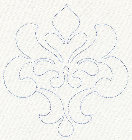 Feather Quilting Swirling Crest (Single Run)