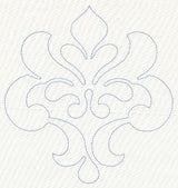 Feather Quilting Swirling Crest (Single Run)