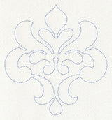 Feather Quilting Swirling Crest (Single Run)