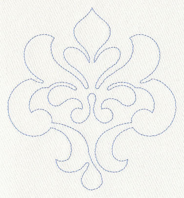 Feather Quilting Swirling Crest (Single Run)