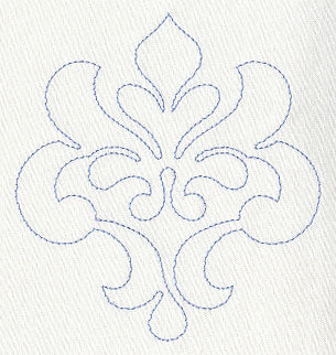 Feather Quilting Swirling Crest (Single Run)