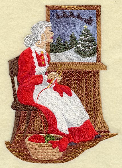 Mrs. Claus - Knitting Mittens