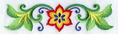 Majolica Floral Thin Border