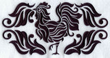 Damask Rooster Border