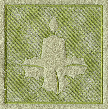 Candle and Holly (Embossed)