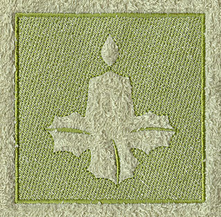 Candle and Holly (Embossed)