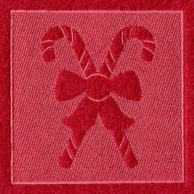 Candy Canes and Bow (Embossed)