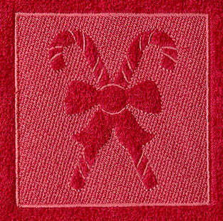 Candy Canes and Bow (Embossed)