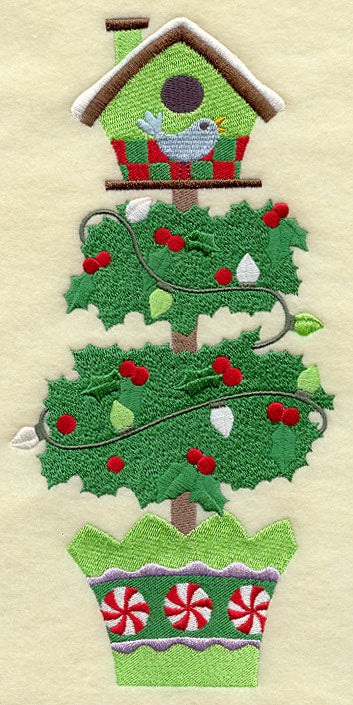 Holiday Birdhouse Topiary