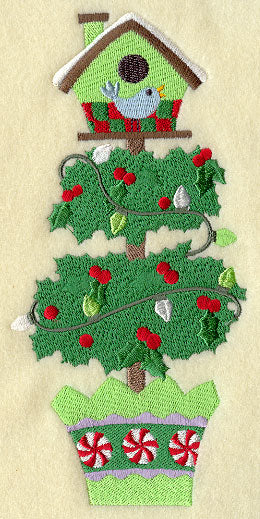 Holiday Birdhouse Topiary