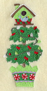 Holiday Birdhouse Topiary