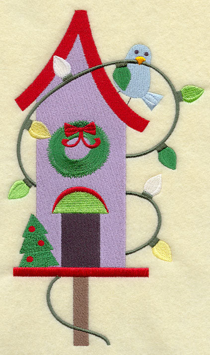 Lights on Holiday Birdhouse