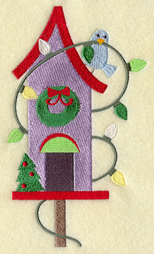 Lights on Holiday Birdhouse