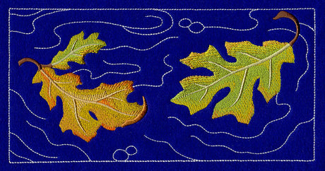 Sashiko Oak Leaves Border