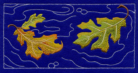 Sashiko Oak Leaves Border