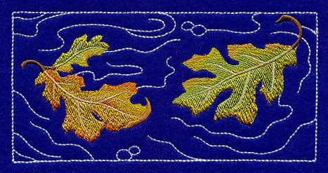 Sashiko Oak Leaves Border