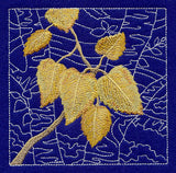 Sashiko Birch Leaves Square