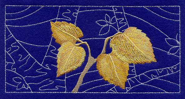 Sashiko Birch Leaves Border