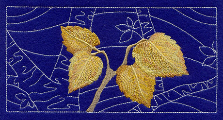 Sashiko Birch Leaves Border