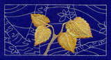 Sashiko Birch Leaves Border