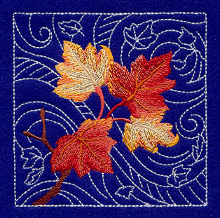 Sashiko Maple Leaves Square