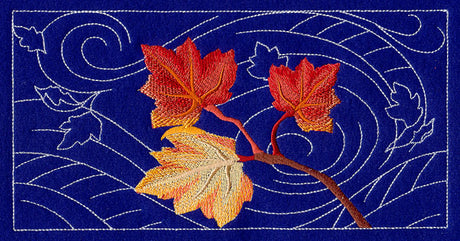 Sashiko Maple Leaves Border