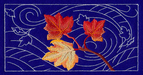 Sashiko Maple Leaves Border